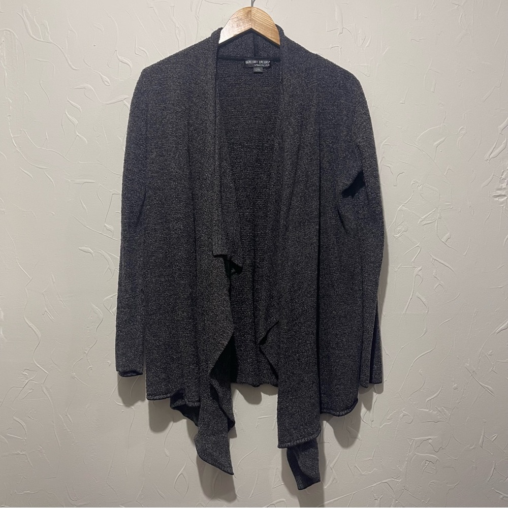 Barefoot Dreams “Calypso” Bamboo Chic Lite charcoal grey drapey cardigan (L/XL)